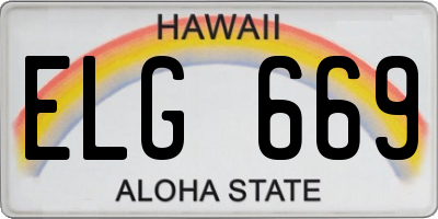 HI license plate ELG669