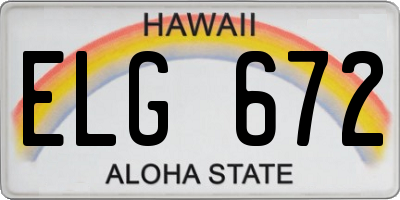 HI license plate ELG672