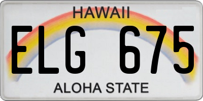 HI license plate ELG675