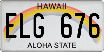 HI license plate ELG676