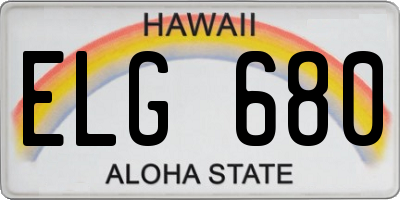HI license plate ELG680