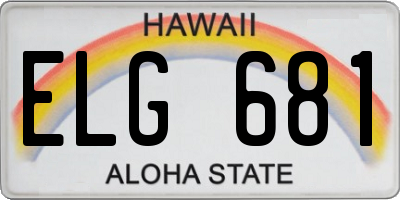 HI license plate ELG681