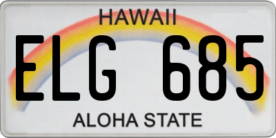 HI license plate ELG685
