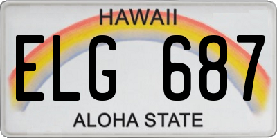 HI license plate ELG687