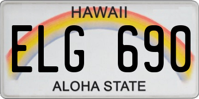 HI license plate ELG690