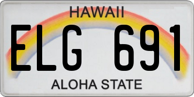 HI license plate ELG691
