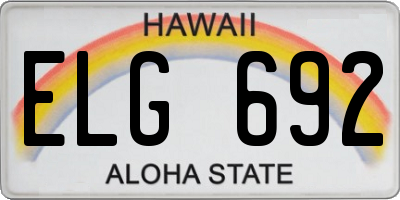 HI license plate ELG692