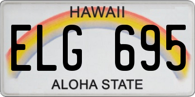 HI license plate ELG695