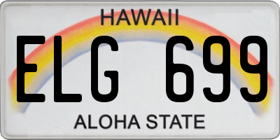 HI license plate ELG699
