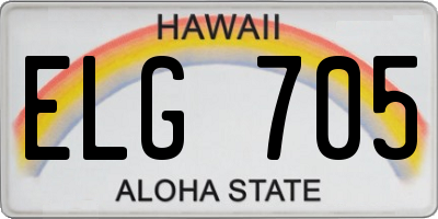 HI license plate ELG705