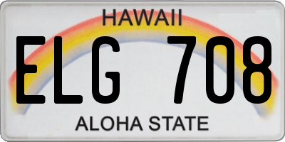 HI license plate ELG708