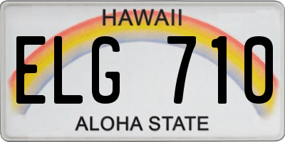 HI license plate ELG710