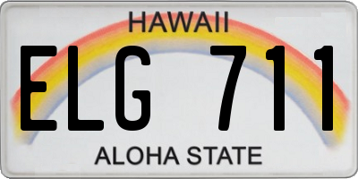 HI license plate ELG711