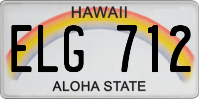 HI license plate ELG712