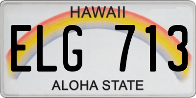 HI license plate ELG713