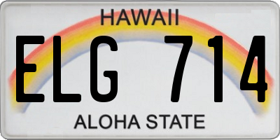 HI license plate ELG714