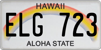 HI license plate ELG723