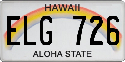 HI license plate ELG726