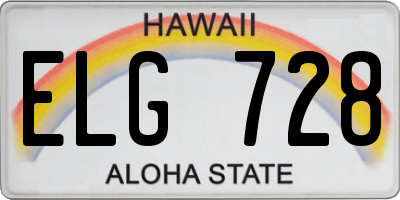 HI license plate ELG728