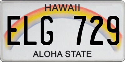 HI license plate ELG729