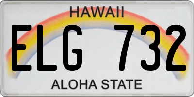 HI license plate ELG732