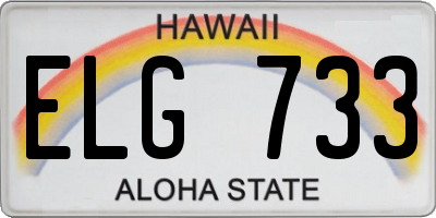 HI license plate ELG733