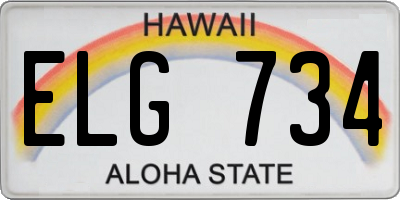 HI license plate ELG734