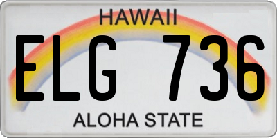 HI license plate ELG736