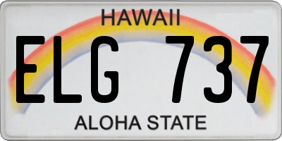 HI license plate ELG737