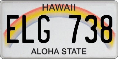 HI license plate ELG738