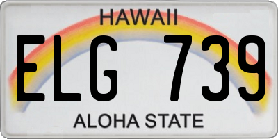 HI license plate ELG739
