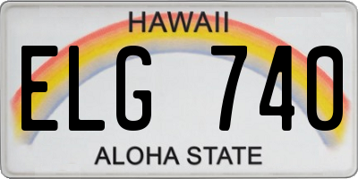 HI license plate ELG740