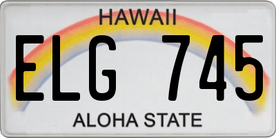 HI license plate ELG745