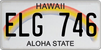 HI license plate ELG746