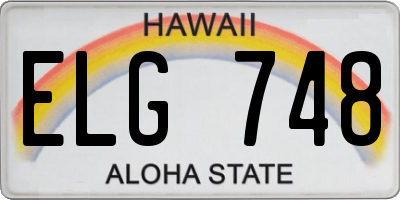 HI license plate ELG748