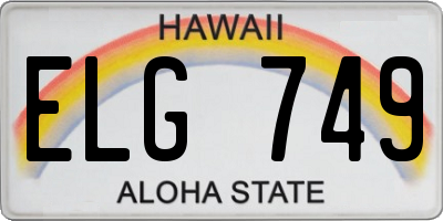 HI license plate ELG749