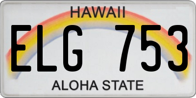 HI license plate ELG753