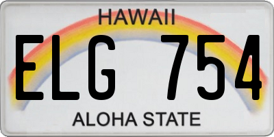 HI license plate ELG754