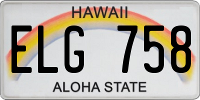 HI license plate ELG758