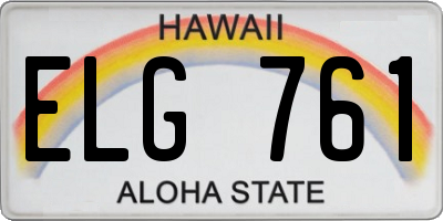 HI license plate ELG761