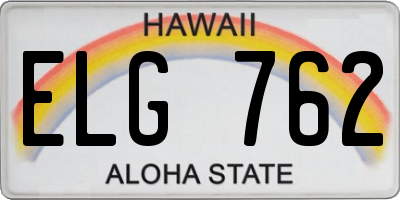 HI license plate ELG762