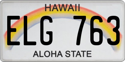 HI license plate ELG763