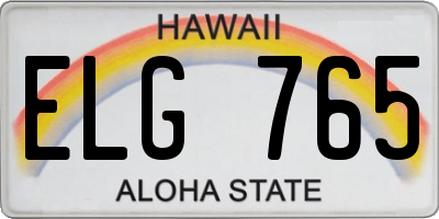 HI license plate ELG765