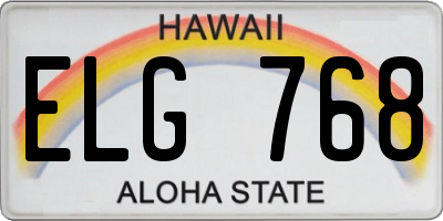 HI license plate ELG768