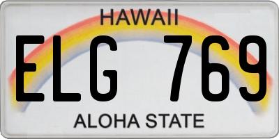 HI license plate ELG769