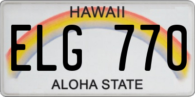 HI license plate ELG770