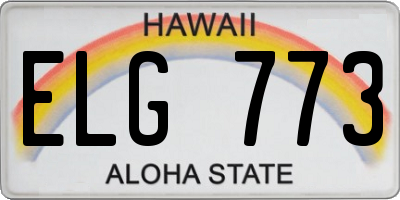 HI license plate ELG773