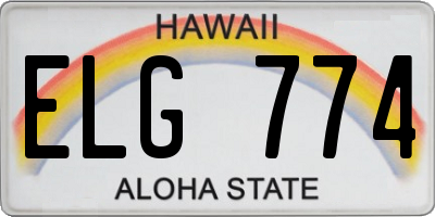 HI license plate ELG774