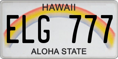 HI license plate ELG777
