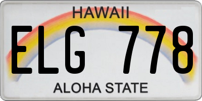 HI license plate ELG778